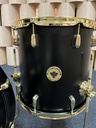 Set Abd Custom Jazz 18/10/14F/14x5.6&quot; Negro Opaco, detalles Sparkle Oro, Bellotas Oro