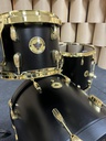 Set Abd Custom Jazz 18/10/14F/14x5.6&quot; Negro Opaco, detalles Sparkle Oro, Bellotas Oro