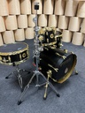 Set Abd Custom Jazz 18/10/14F/14x5.6&quot; Negro Opaco, detalles Sparkle Oro, Bellotas Oro