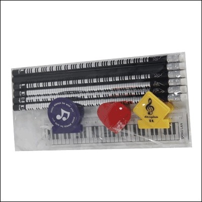 Set 6 Lapices+Regla+2 Clips Pinza Dl-9121