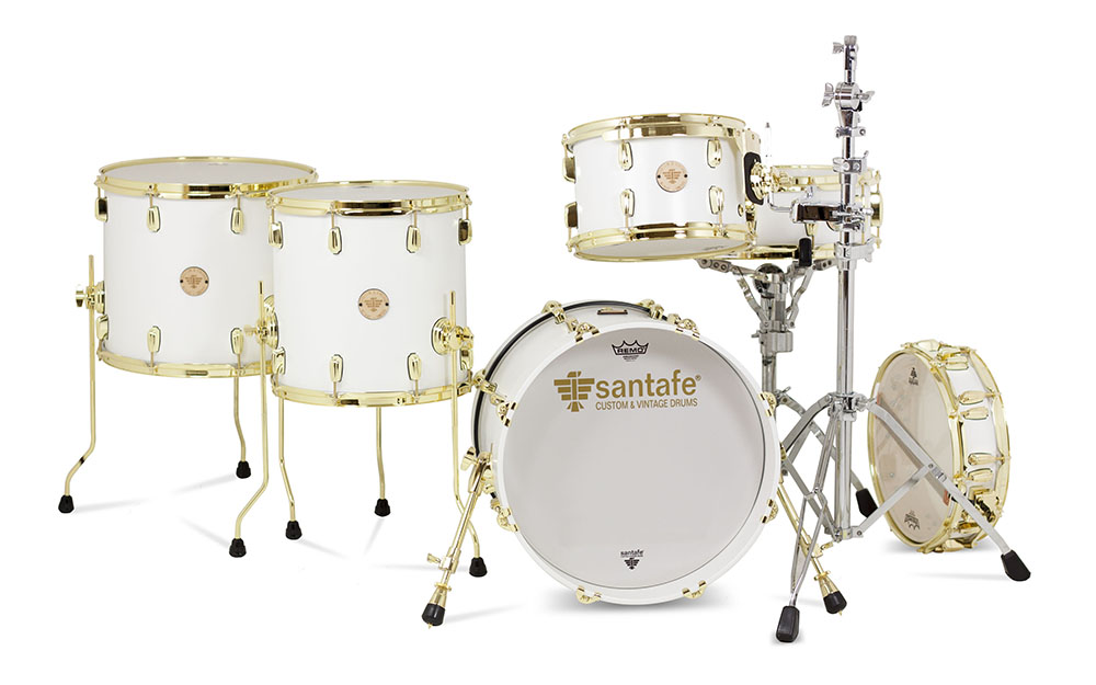 Set A. Mallau Blanco Opaco 18/12/14/16/14/14 Bellotas Oro Santafe Drums 410 - Gc0075 blanco opaco